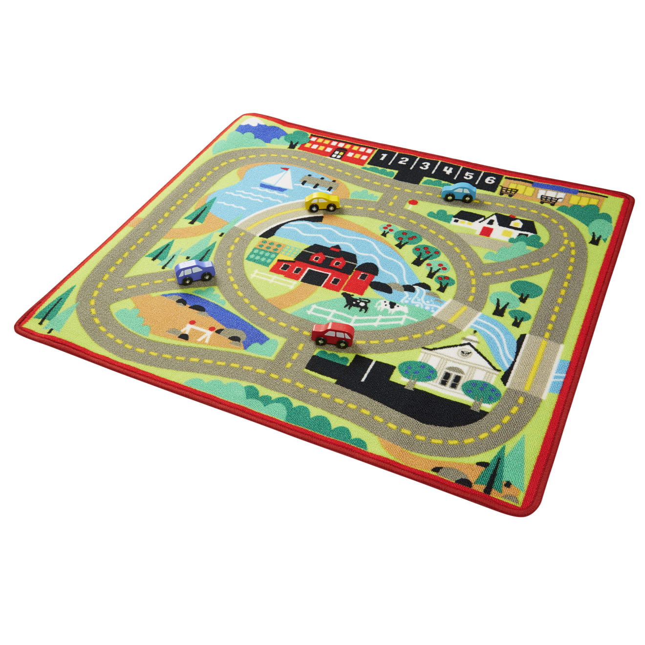 Vehicles & Trains Premium Quality Round the Town Road Rug & Car Set - Durable Material and Safe Design for ...
