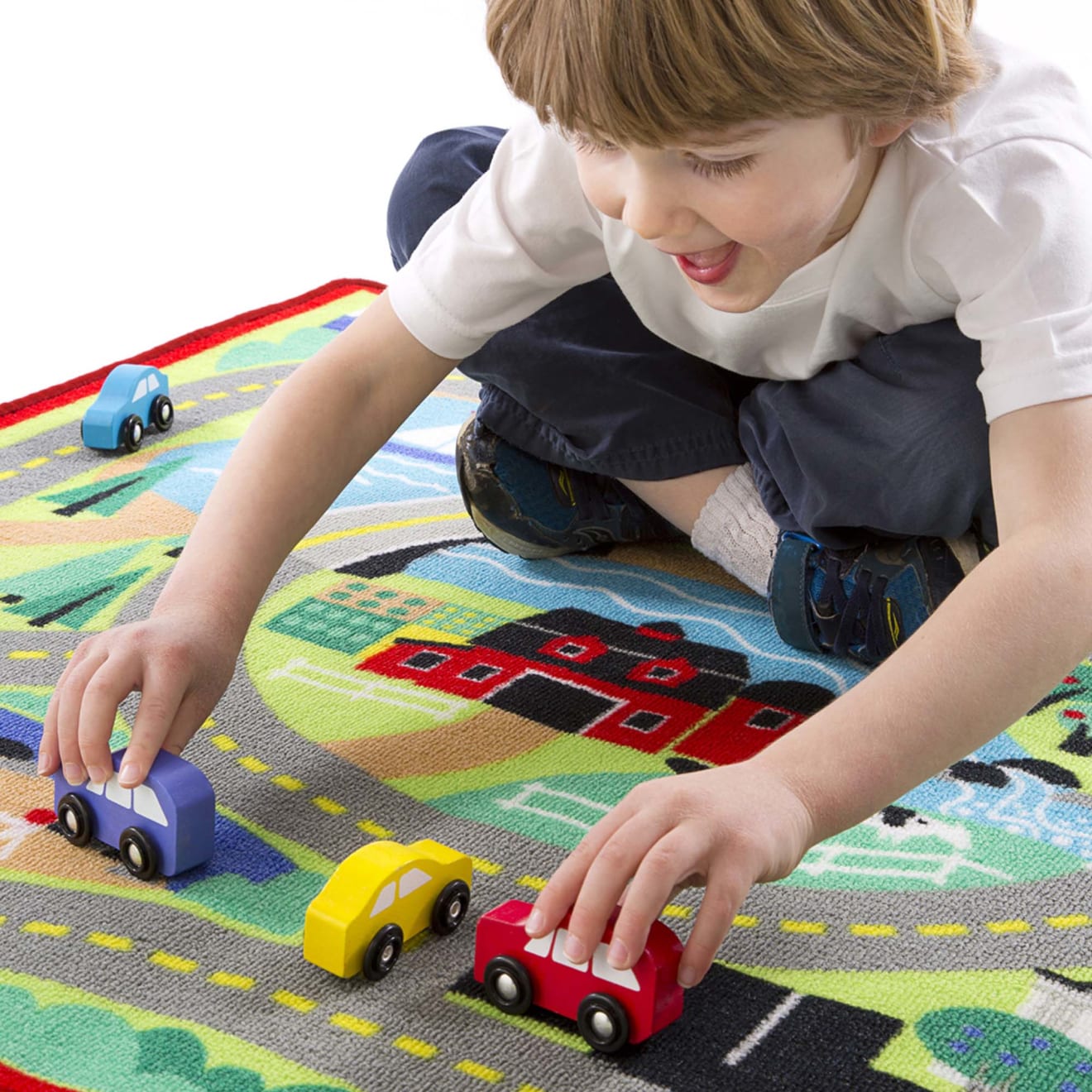 Vehicles & Trains Premium Quality Round the Town Road Rug & Car Set - Durable Material and Safe Design for ...
