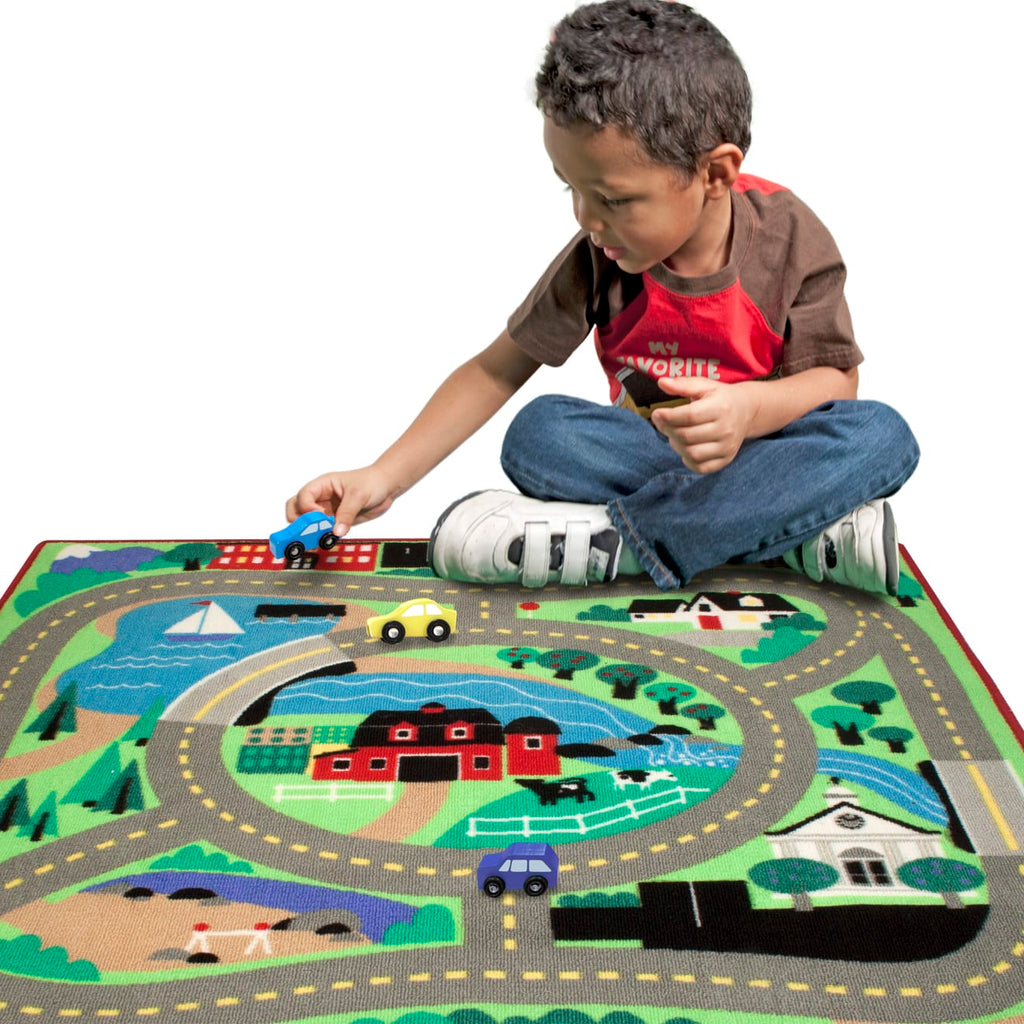 Vehicles & Trains Premium Quality Round the Town Road Rug & Car Set - Durable Material and Safe Design for ...