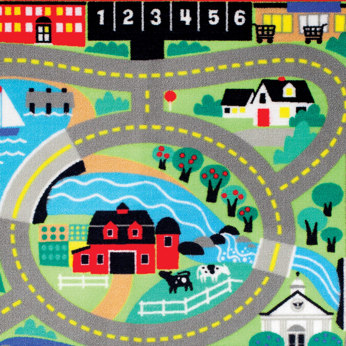 Vehicles & Trains Premium Quality Round the Town Road Rug & Car Set - Durable Material and Safe Design for ...