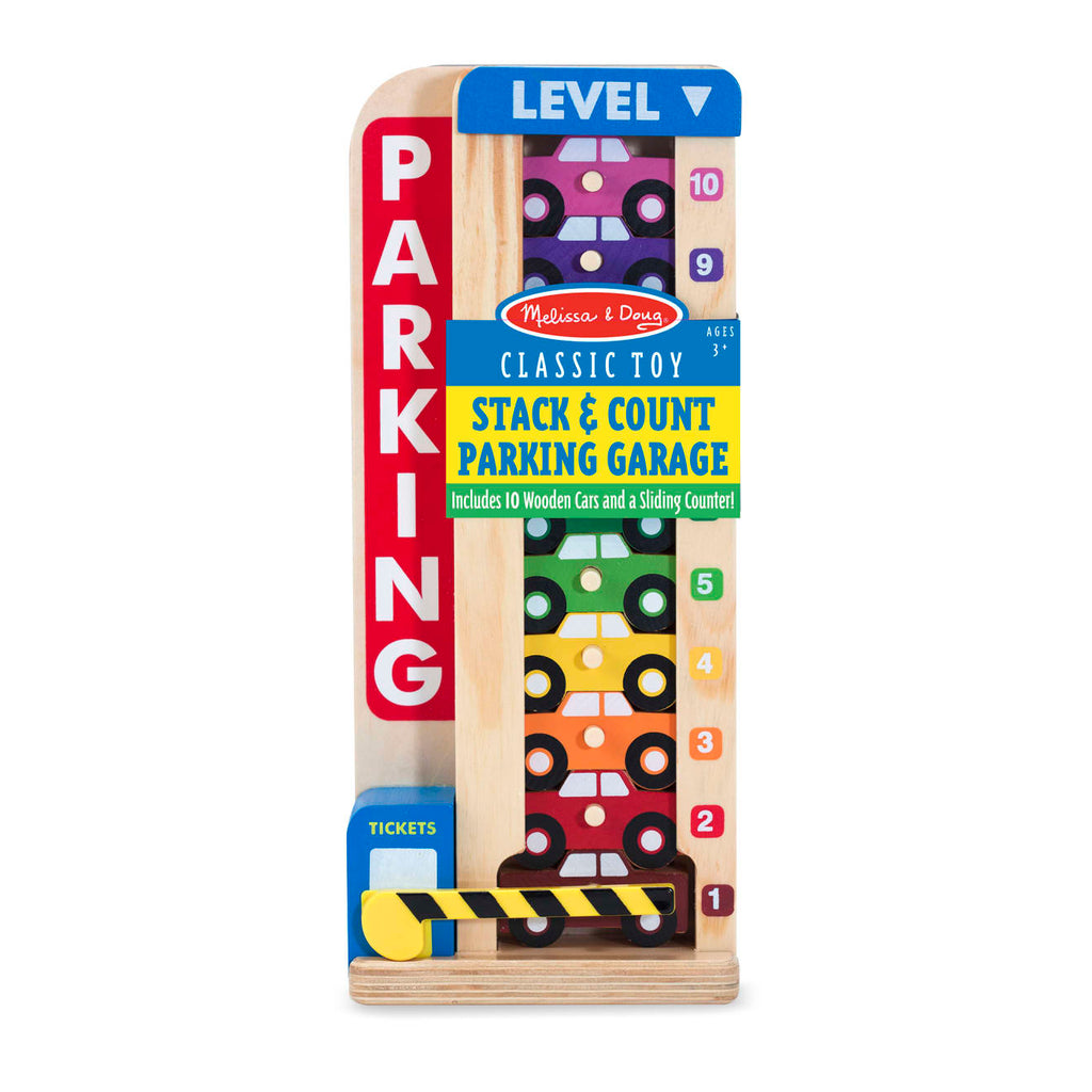 Vehicles & Trains Premium Quality Wooden Stack & Count Parking Garage - Durable Material and Safe Design fo...