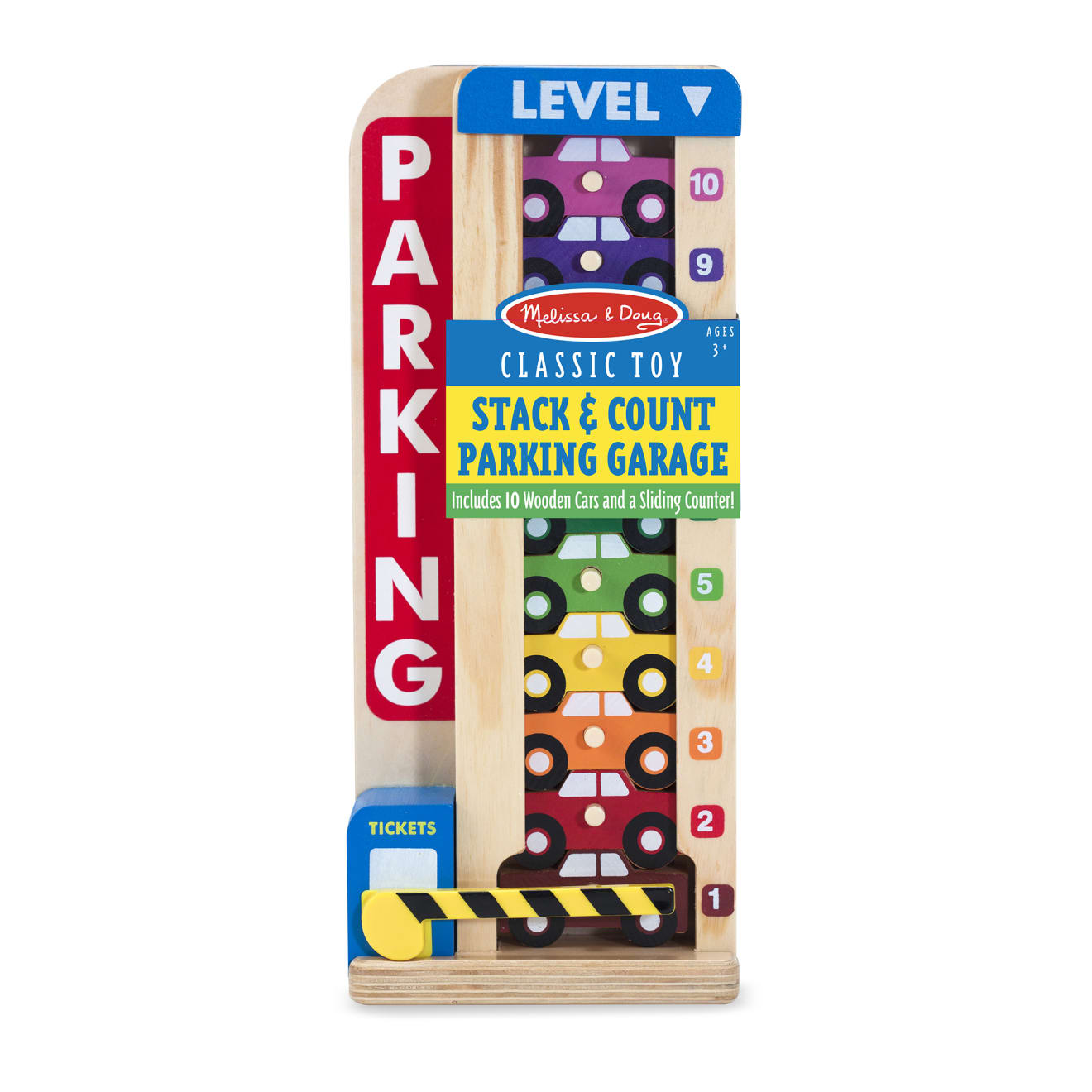 Vehicles & Trains Premium Quality Wooden Stack & Count Parking Garage - Durable Material and Safe Design fo...