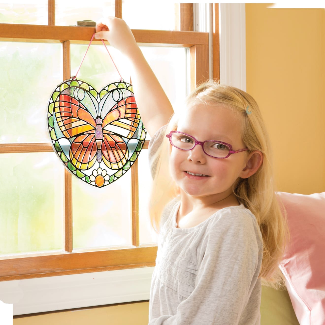 Craft & Stamp Kits Premium Quality Stained Glass Made Easy - Butterfly - Durable Material and Safe Design f...