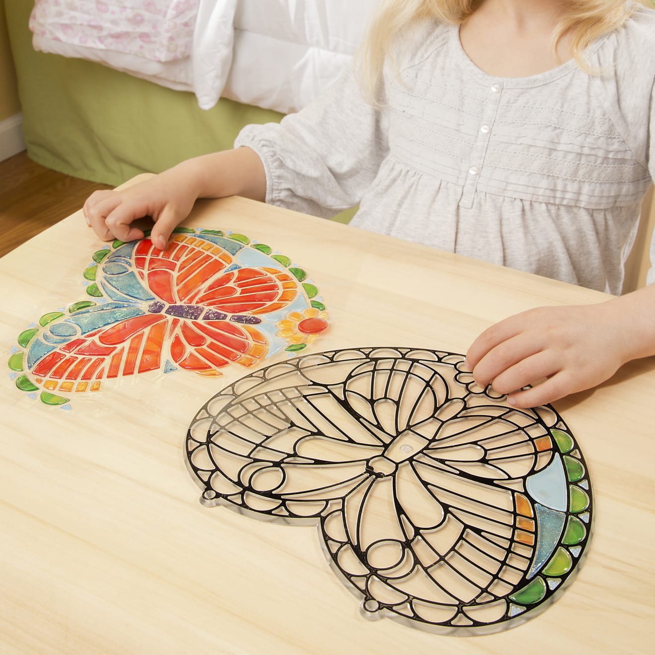 Craft & Stamp Kits Premium Quality Stained Glass Made Easy - Butterfly - Durable Material and Safe Design f...