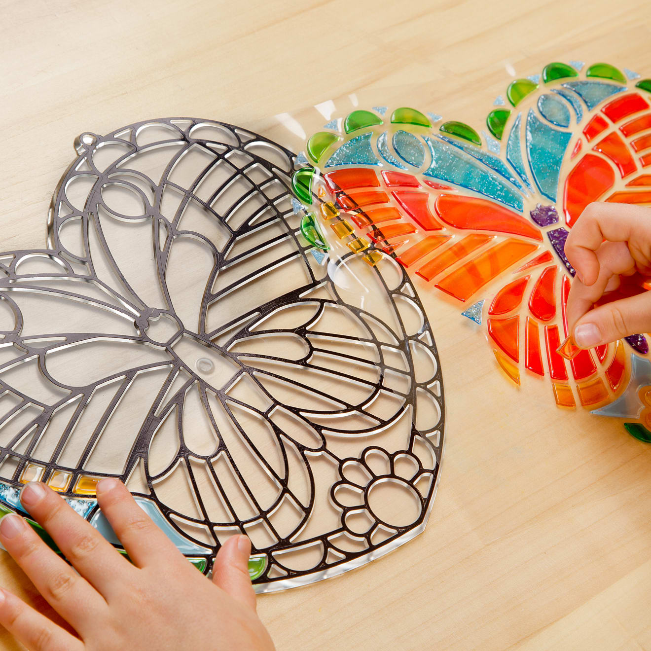 Craft & Stamp Kits Premium Quality Stained Glass Made Easy - Butterfly - Durable Material and Safe Design f...