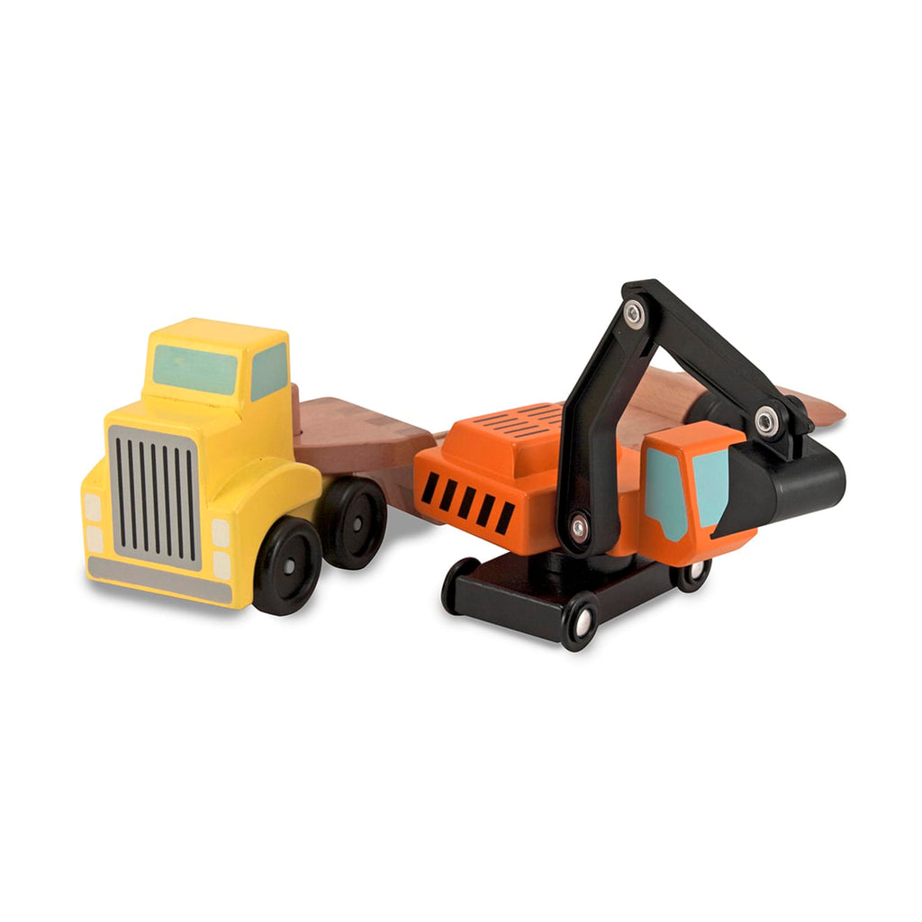 Vehicles & Trains Premium Quality Trailer & Excavator Wooden Vehicles Play Set - Durable Material and Safe ...