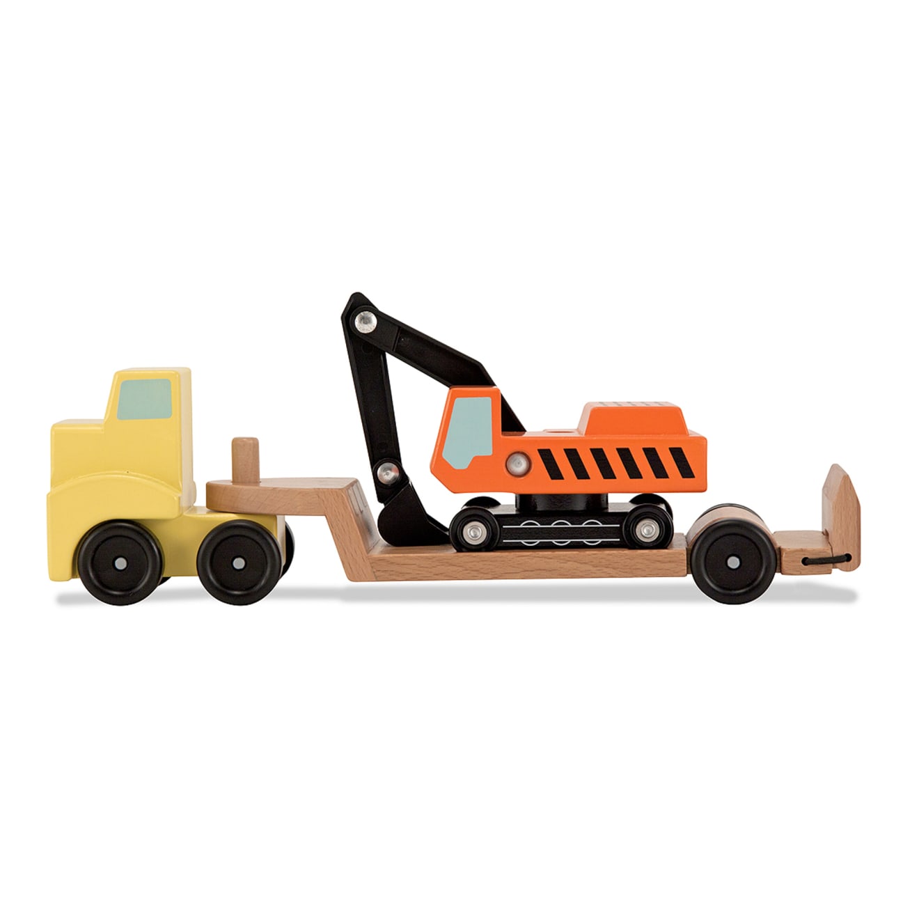 Vehicles & Trains Premium Quality Trailer & Excavator Wooden Vehicles Play Set - Durable Material and Safe ...