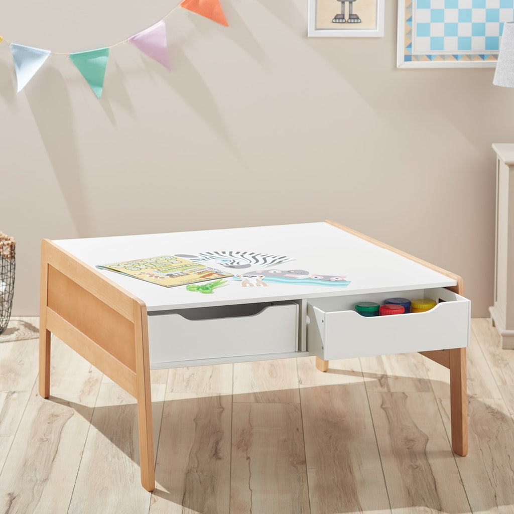 Furniture Premium Quality Wooden Art & Activity Table with Bins - Durable Material and Safe Design for Dail...