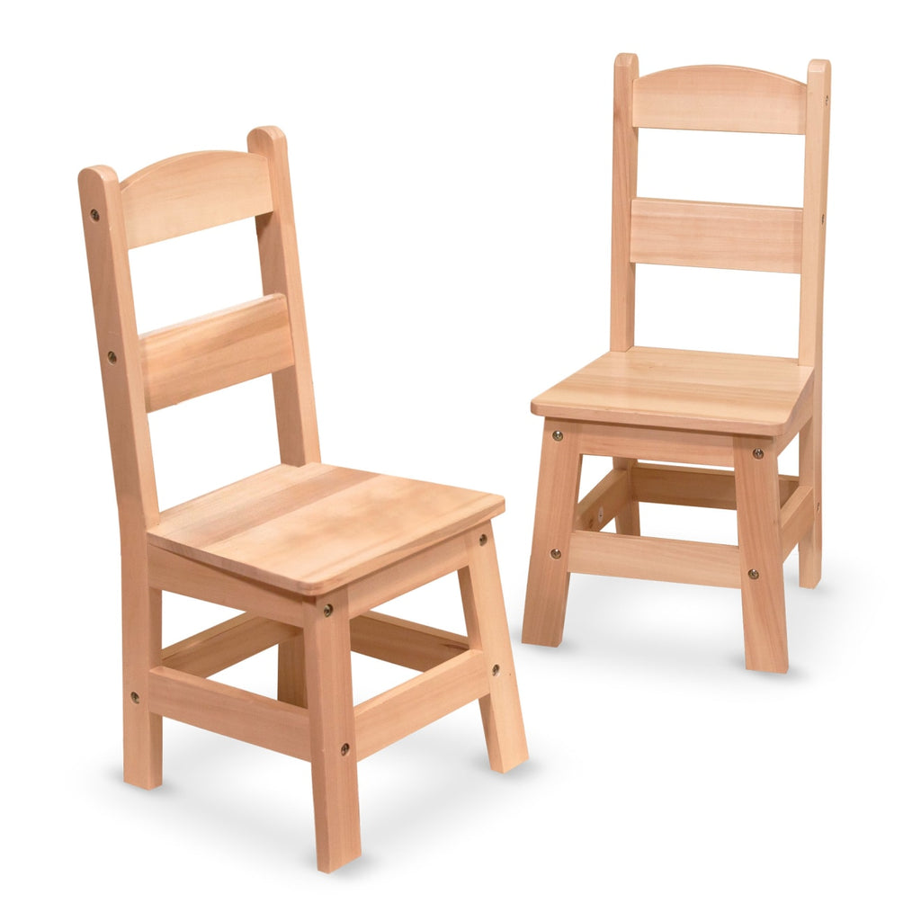 Furniture Premium Quality Pair of Solid Wood Chairs 2-Piece Set - Durable Material and Safe Design for Dail...