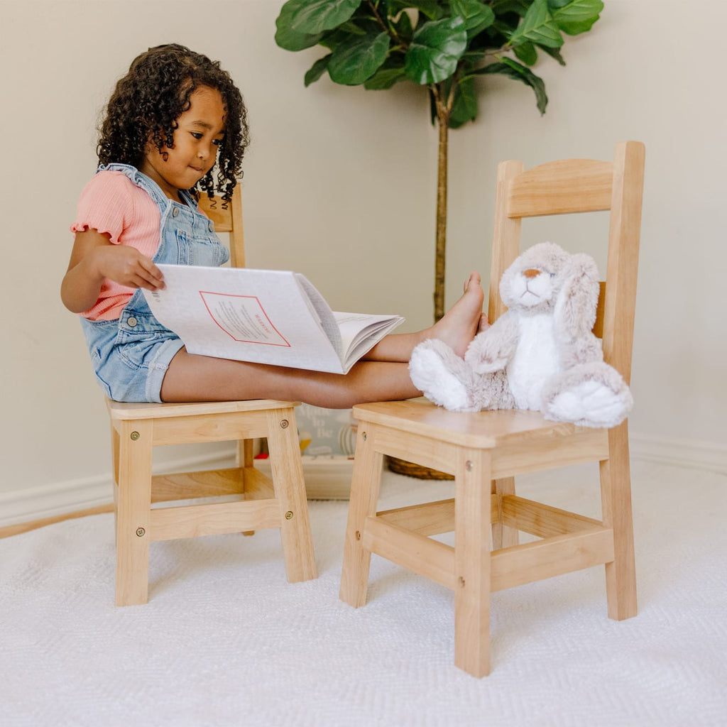 Furniture Premium Quality Pair of Solid Wood Chairs 2-Piece Set - Durable Material and Safe Design for Dail...