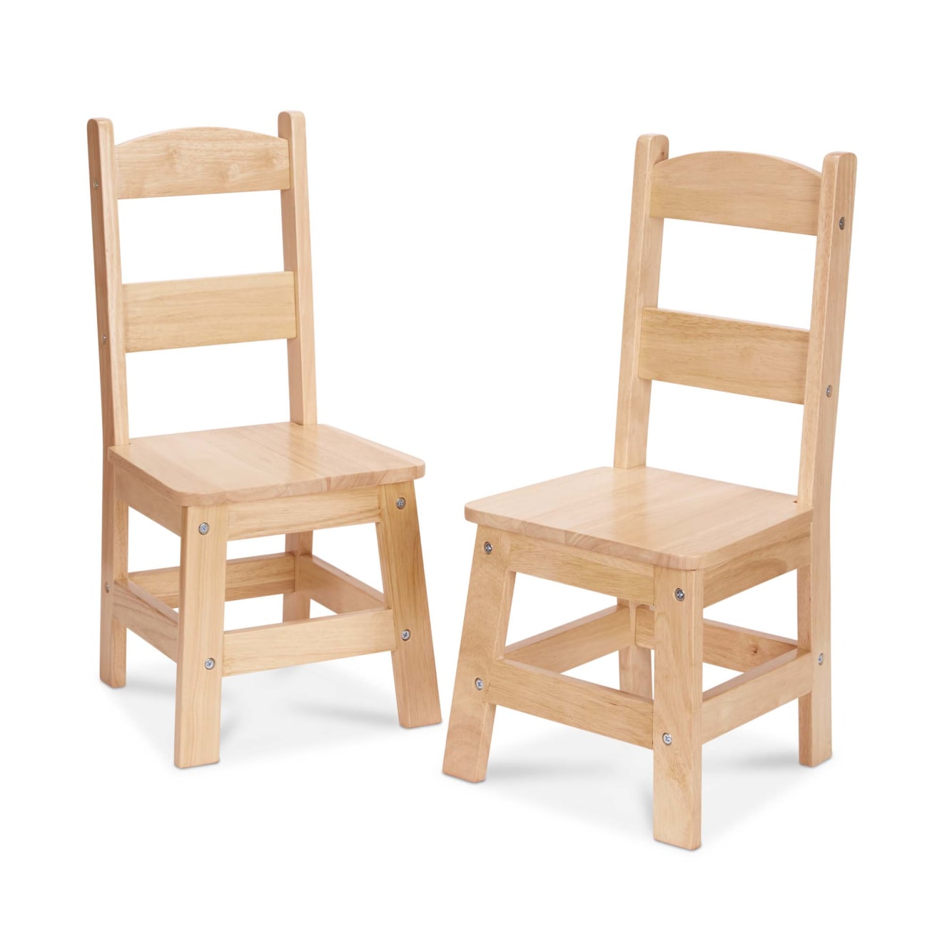 Furniture Premium Quality Pair of Solid Wood Chairs 2-Piece Set - Durable Material and Safe Design for Dail...