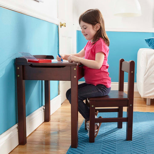 Furniture Premium Quality Child's Lift-Top Desk & Chair - Espresso - Durable Material and Safe Design for D...