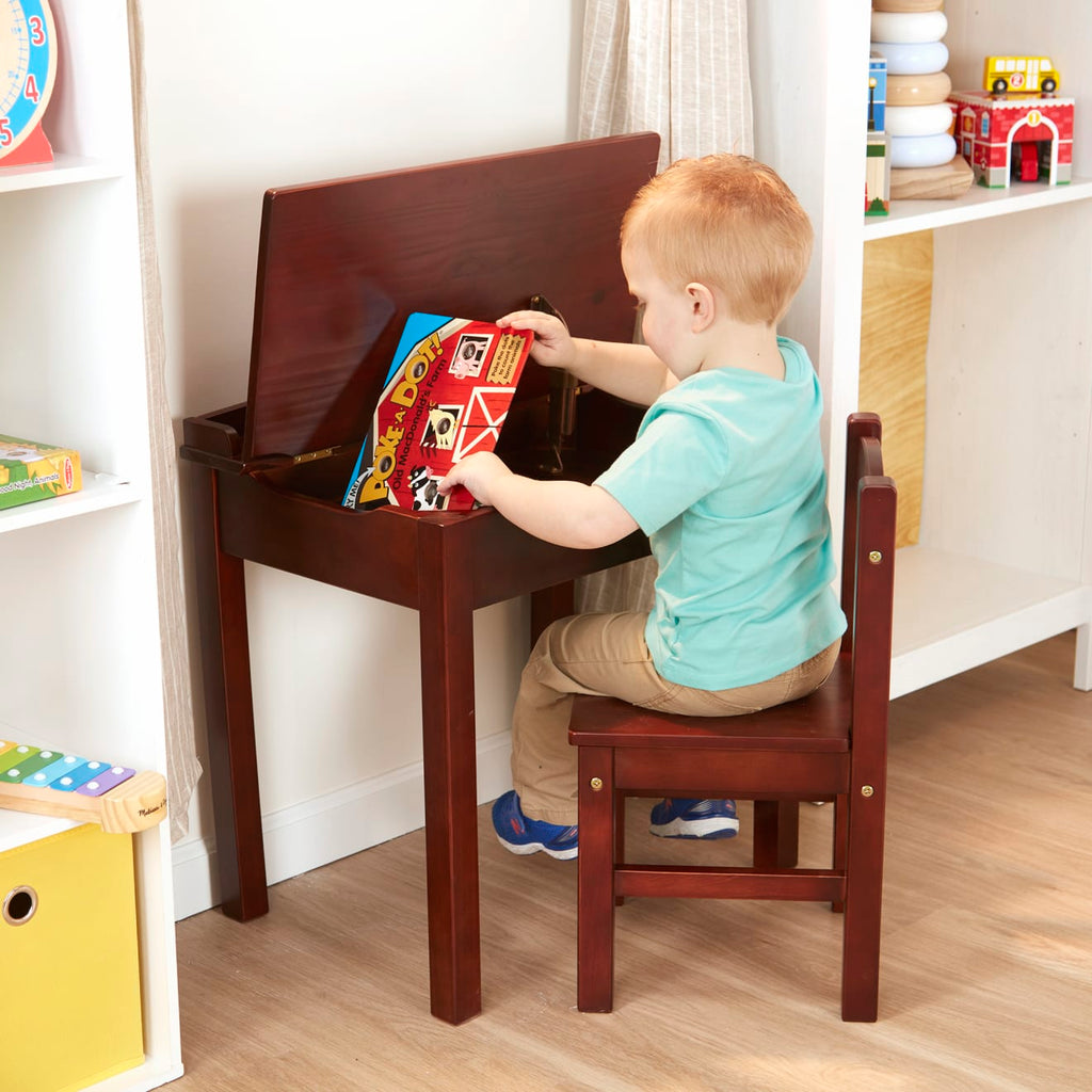 Furniture Premium Quality Child's Lift-Top Desk & Chair - Espresso - Durable Material and Safe Design for D...