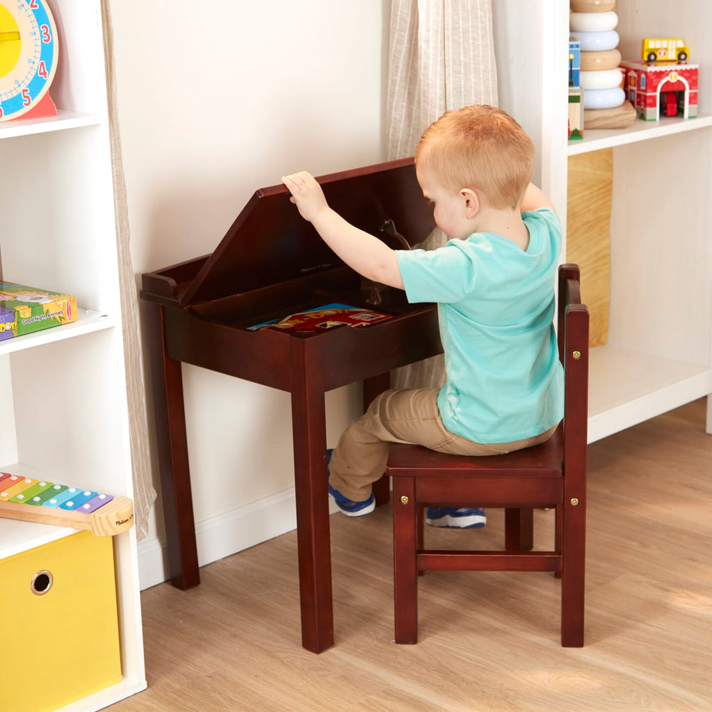 Furniture Premium Quality Child's Lift-Top Desk & Chair - Espresso - Durable Material and Safe Design for D...