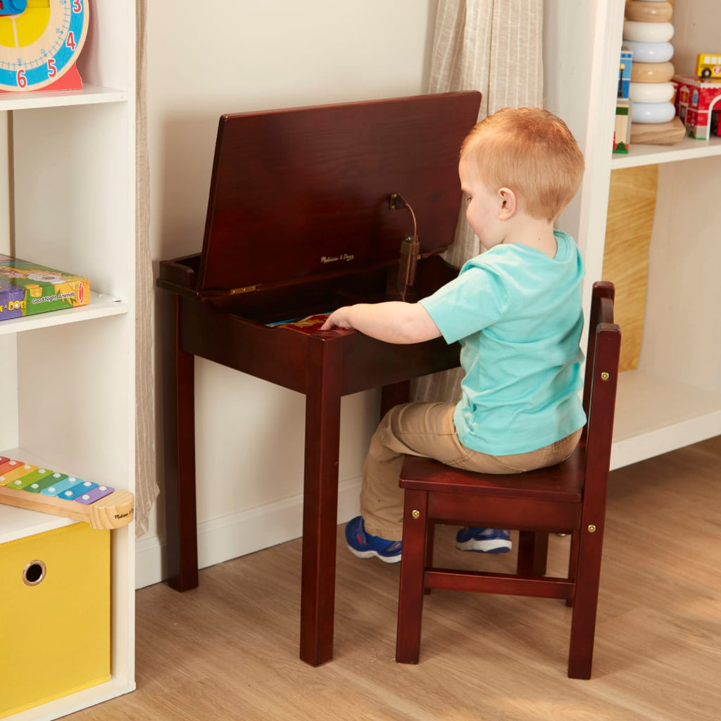 Furniture Premium Quality Child's Lift-Top Desk & Chair - Espresso - Durable Material and Safe Design for D...