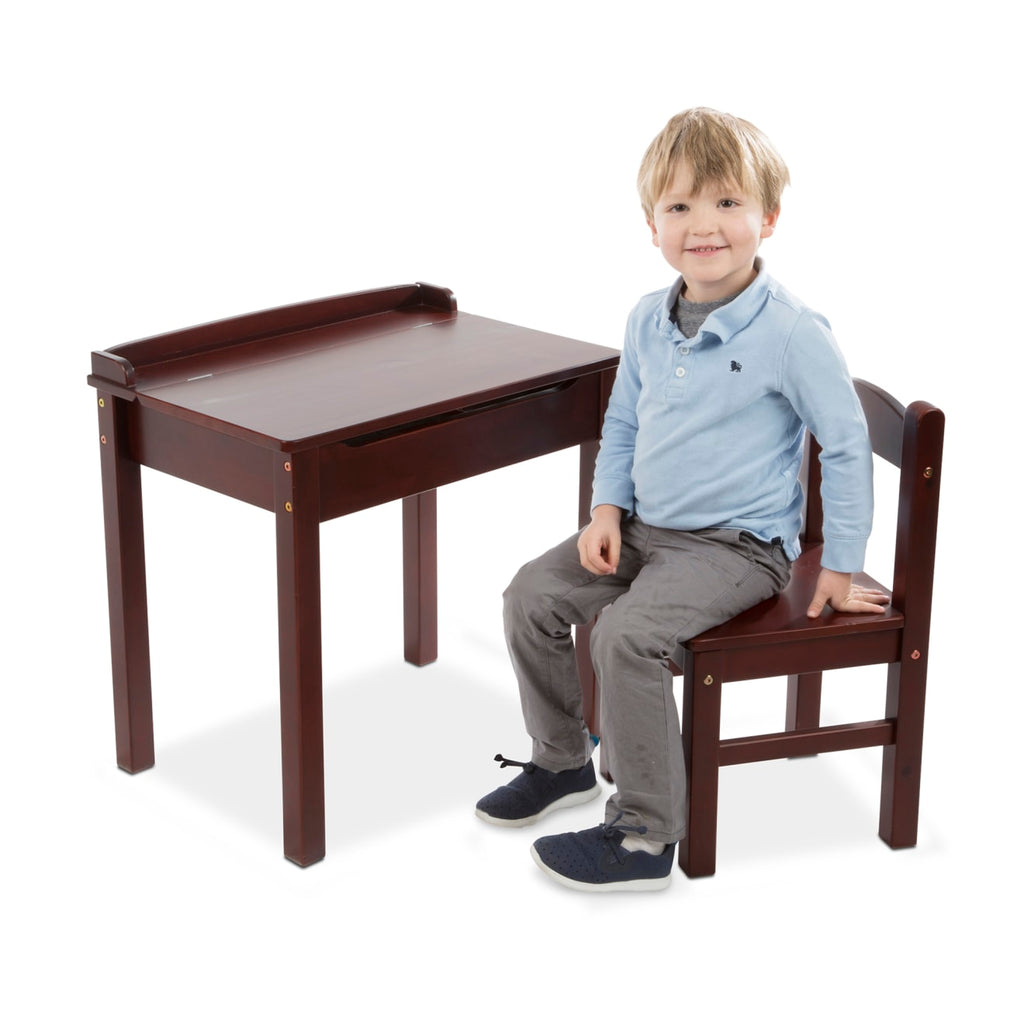 Furniture Premium Quality Child's Lift-Top Desk & Chair - Espresso - Durable Material and Safe Design for D...