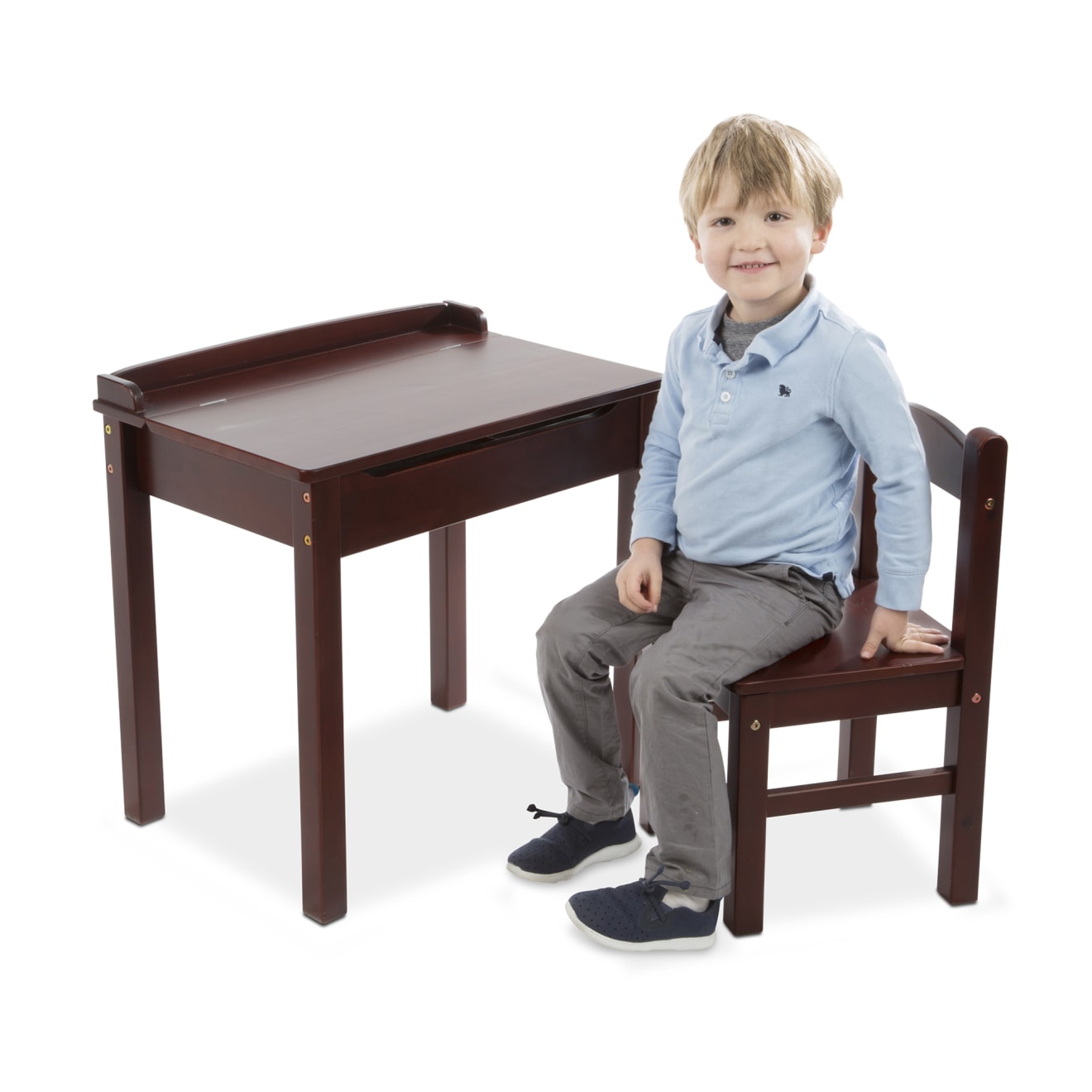 Furniture Premium Quality Child's Lift-Top Desk & Chair - Espresso - Durable Material and Safe Design for D...