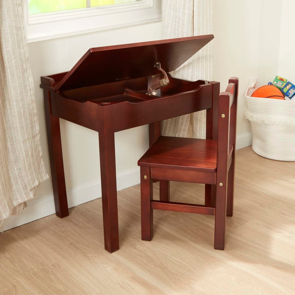 Furniture Premium Quality Child's Lift-Top Desk & Chair - Espresso - Durable Material and Safe Design for D...