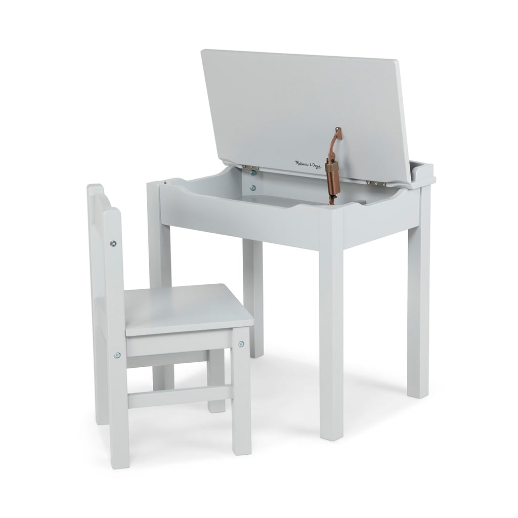 Furniture Premium Quality Child's Lift-Top Desk & Chair - Gray - Durable Material and Safe Design for Daily...