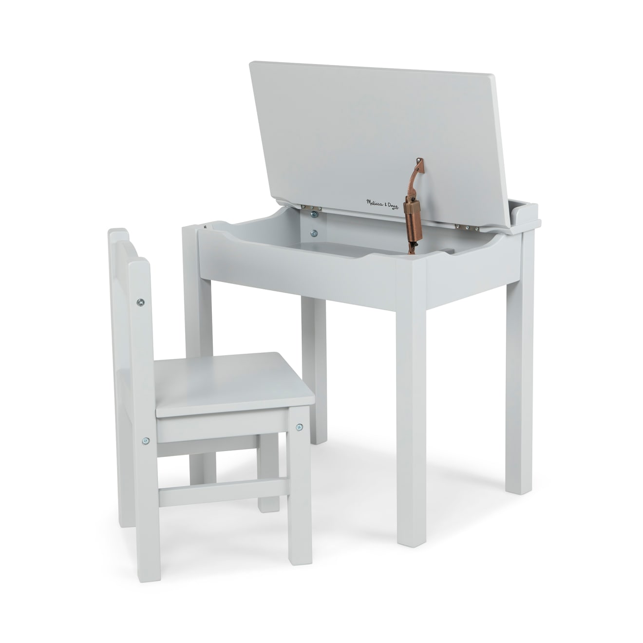 Furniture Premium Quality Child's Lift-Top Desk & Chair - Gray - Durable Material and Safe Design for Daily...
