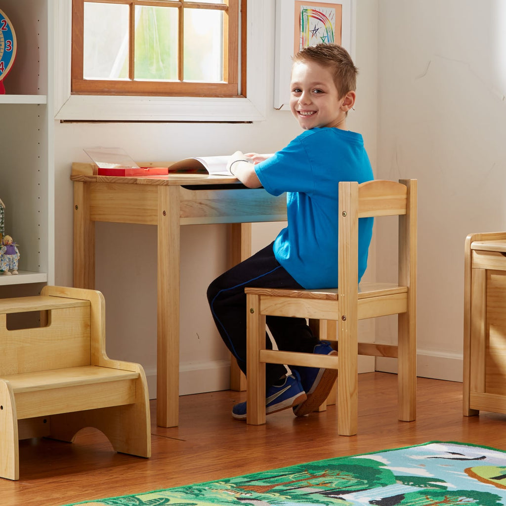 Furniture Premium Quality Child's Lift-Top Desk & Chair - Honey - Durable Material and Safe Design for Dail...
