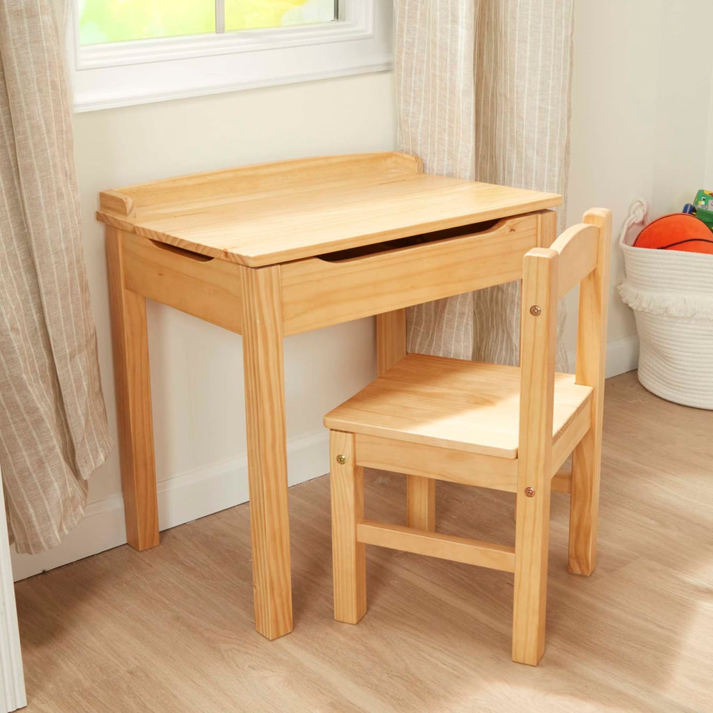 Furniture Premium Quality Child's Lift-Top Desk & Chair - Honey - Durable Material and Safe Design for Dail...