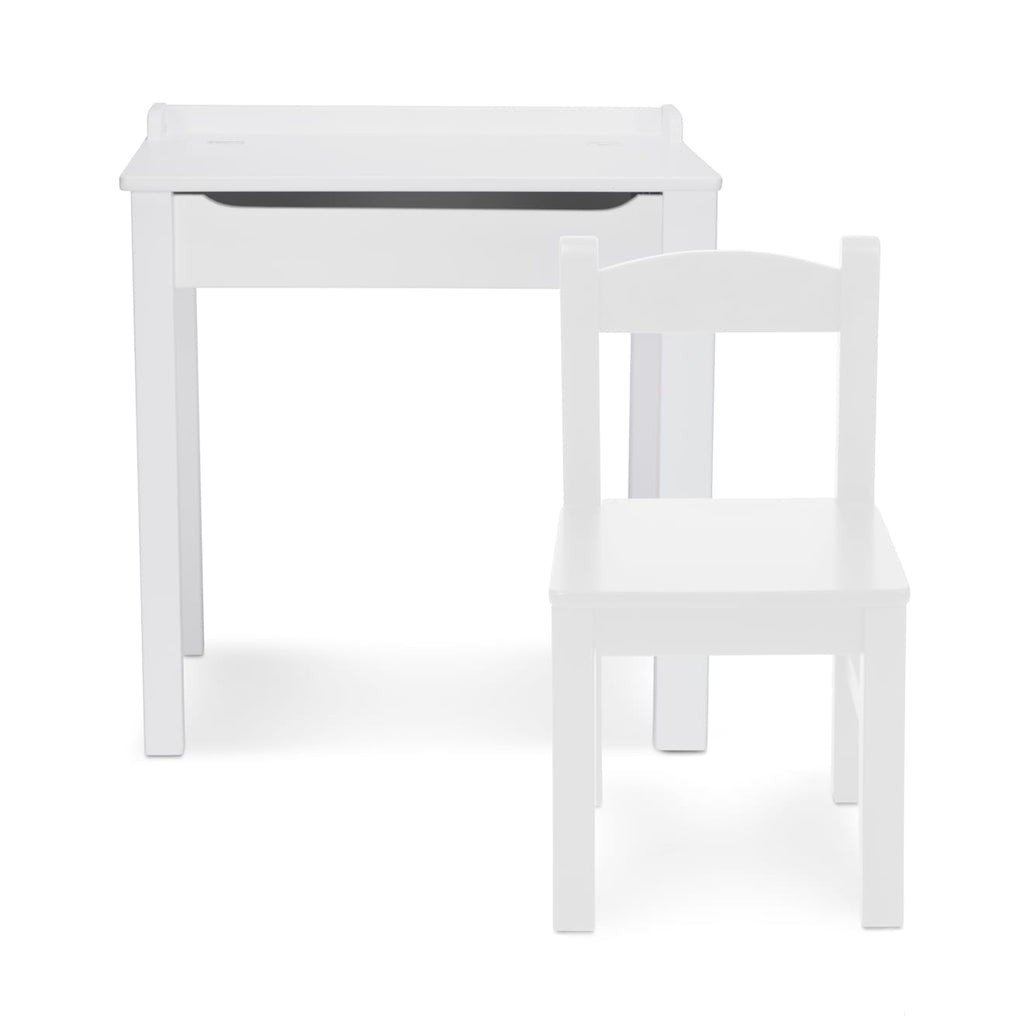 Furniture Premium Quality Child's Lift-Top Desk & Chair - White - Durable Material and Safe Design for Dail...
