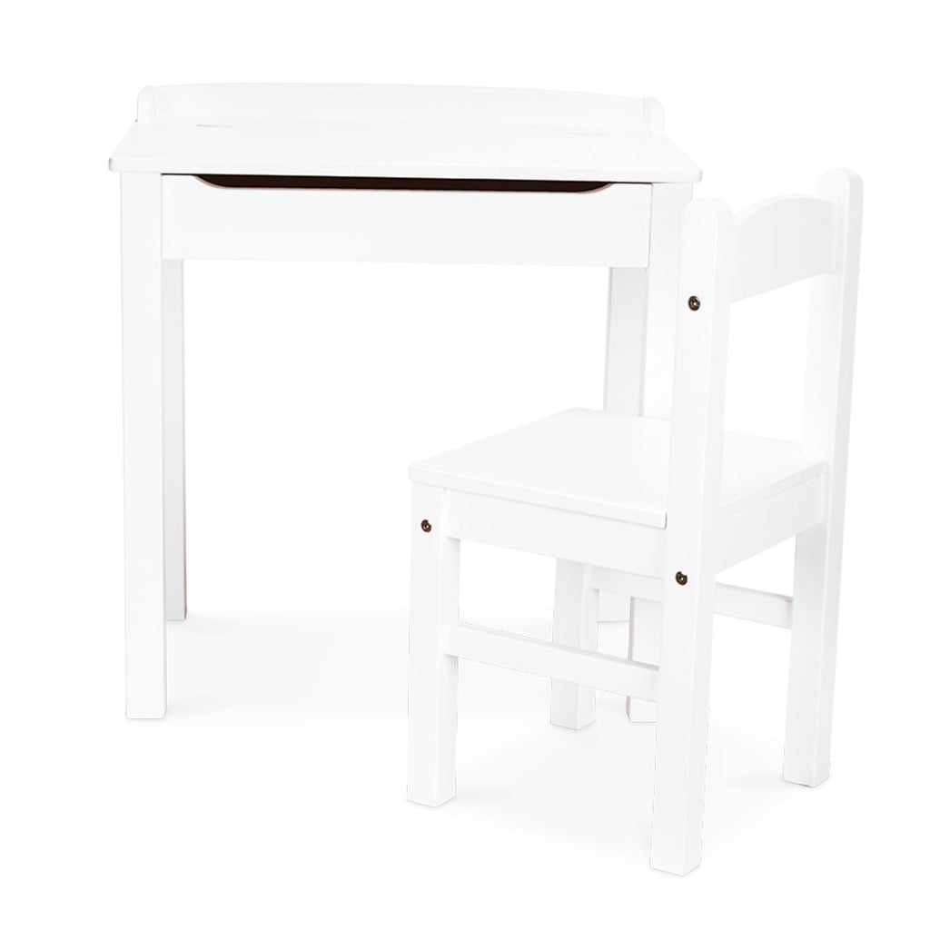 Furniture Premium Quality Child's Lift-Top Desk & Chair - White - Durable Material and Safe Design for Dail...