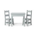 Furniture Premium Quality Wooden Table & 2 Chairs - Gray - Durable Material and Safe Design for Daily Kids ...