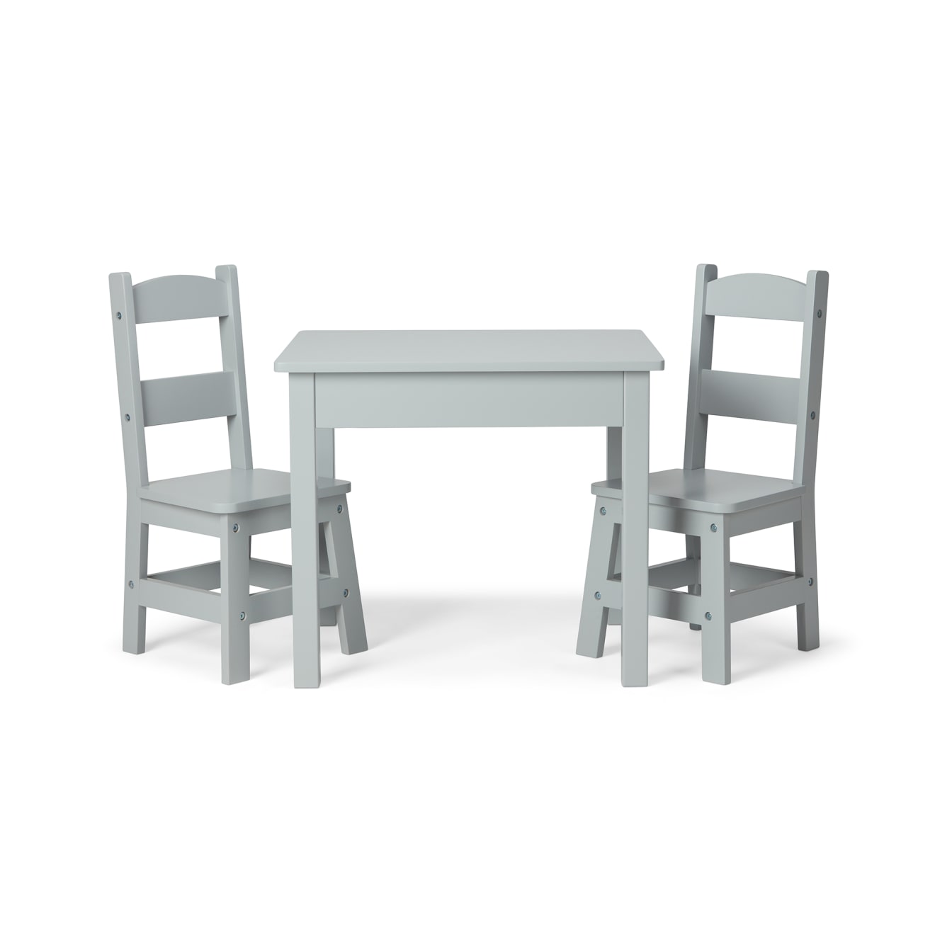 Furniture Premium Quality Wooden Table & 2 Chairs - Gray - Durable Material and Safe Design for Daily Kids ...