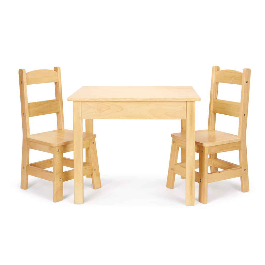 Furniture Premium Quality Wooden Table & Chairs - Natural - Durable Material and Safe Design for Daily Kids...