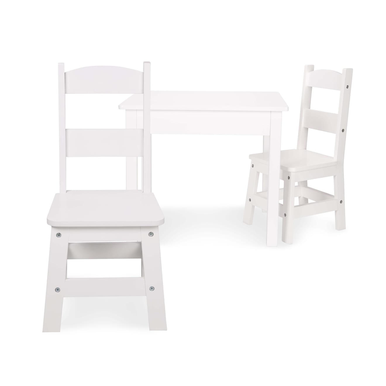 Furniture Premium Quality Wooden Table & Chairs - White - Durable Material and Safe Design for Daily Kids Play