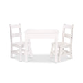 Furniture Premium Quality Wooden Table & Chairs - White - Durable Material and Safe Design for Daily Kids Play