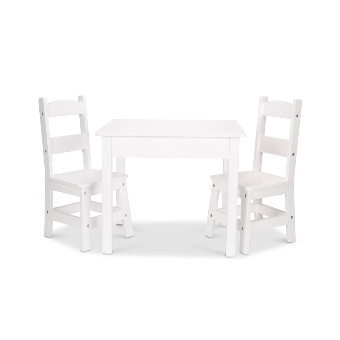 Furniture Premium Quality Wooden Table & Chairs - White - Durable Material and Safe Design for Daily Kids Play