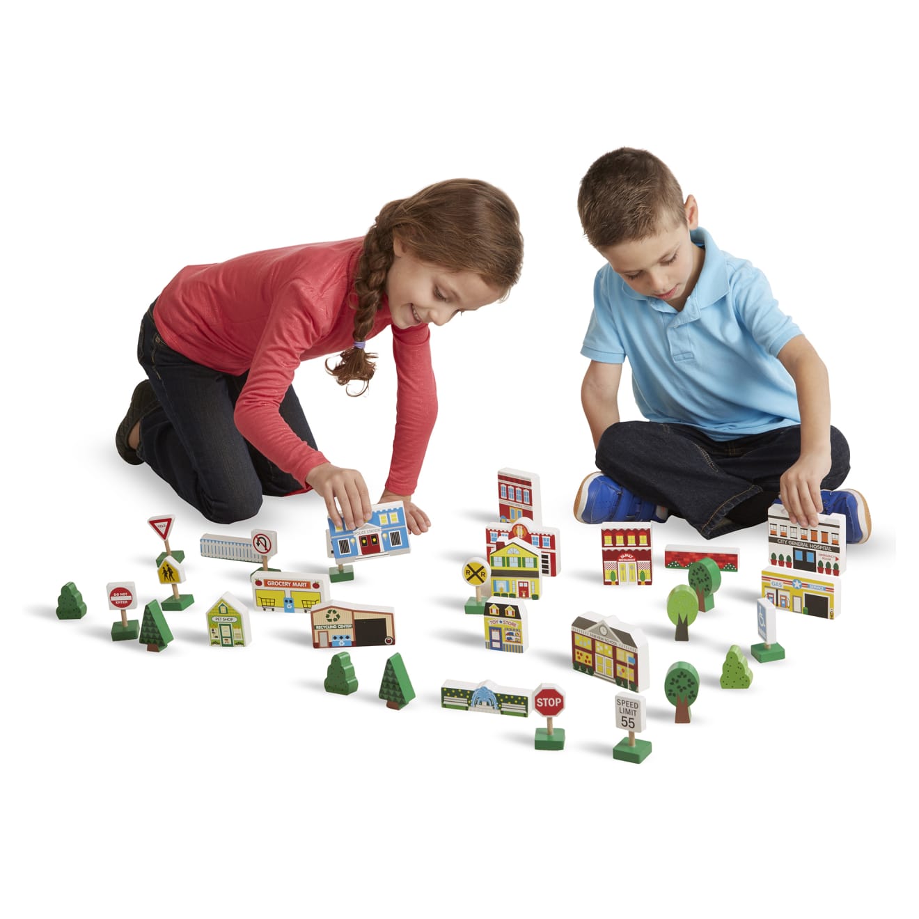 Vehicles & Trains Premium Quality Wooden Town Play Set - Durable Material and Safe Design for Daily Kids Play