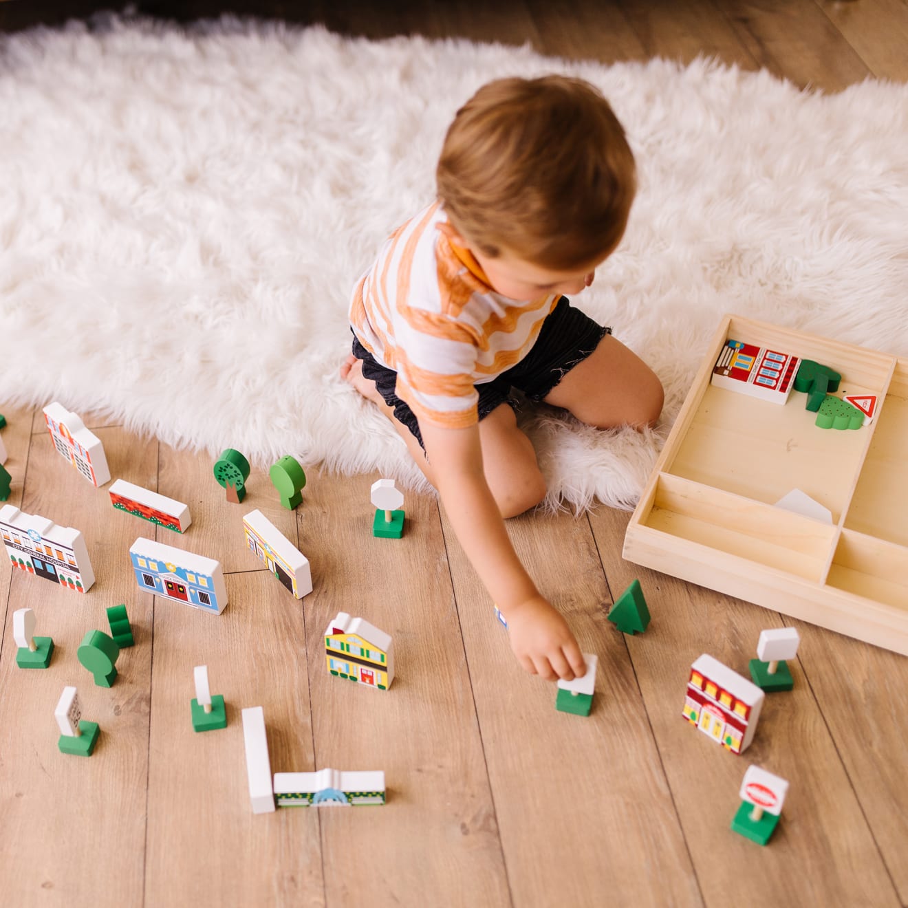 Vehicles & Trains Premium Quality Wooden Town Play Set - Durable Material and Safe Design for Daily Kids Play