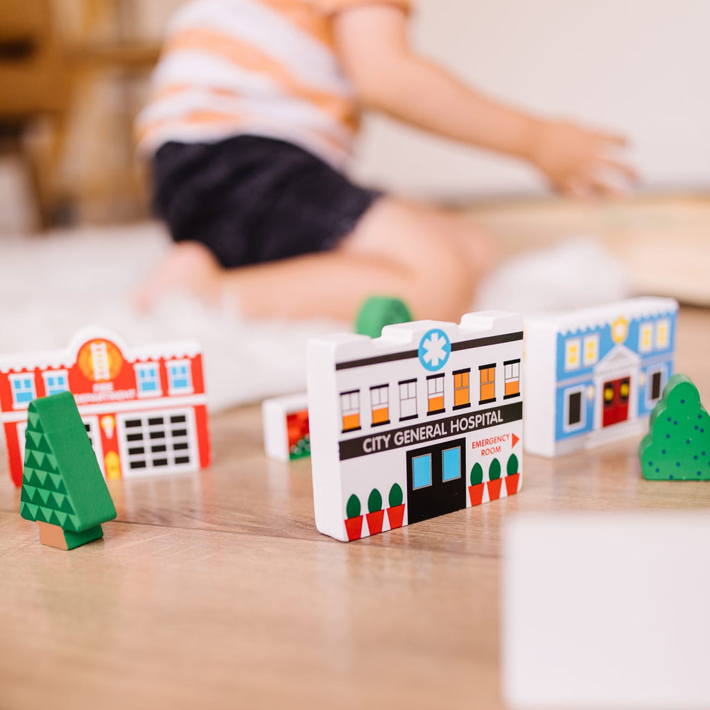 Vehicles & Trains Premium Quality Wooden Town Play Set - Durable Material and Safe Design for Daily Kids Play