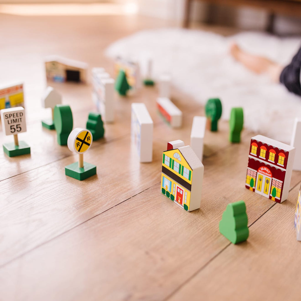 Vehicles & Trains Premium Quality Wooden Town Play Set - Durable Material and Safe Design for Daily Kids Play