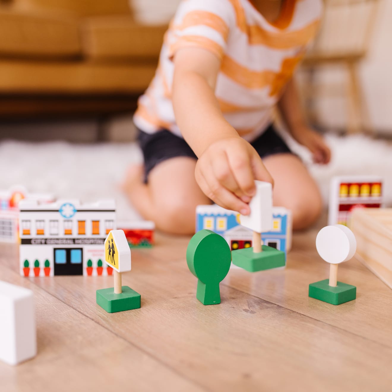 Vehicles & Trains Premium Quality Wooden Town Play Set - Durable Material and Safe Design for Daily Kids Play