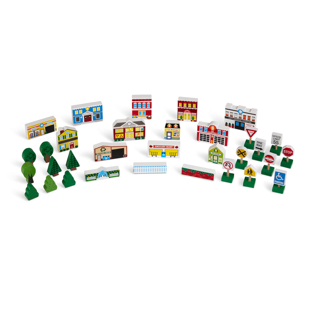 Vehicles & Trains Premium Quality Wooden Town Play Set - Durable Material and Safe Design for Daily Kids Play
