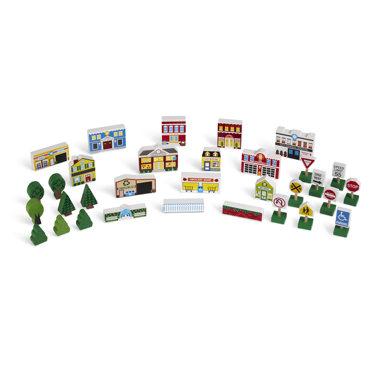 Vehicles & Trains Premium Quality Wooden Town Play Set - Durable Material and Safe Design for Daily Kids Play