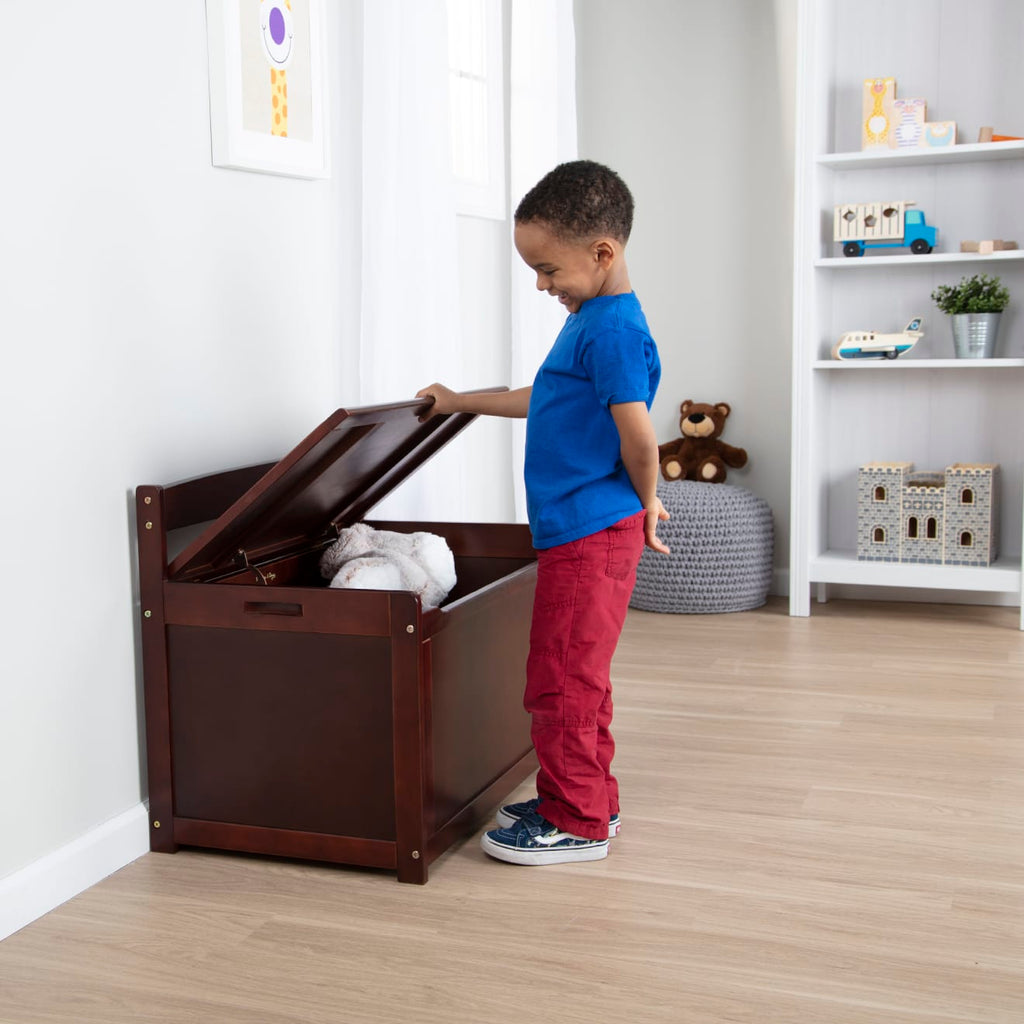 Furniture Premium Quality Wooden Toy Chest (Espresso) - Durable Material and Safe Design for Daily Kids Play
