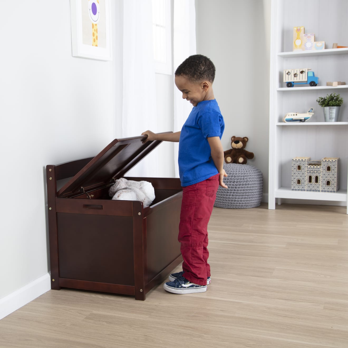 Furniture Premium Quality Wooden Toy Chest (Espresso) - Durable Material and Safe Design for Daily Kids Play