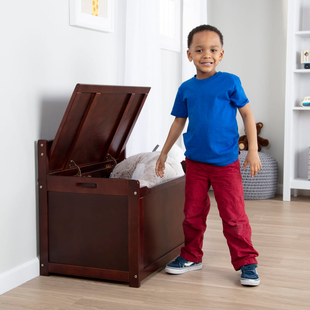 Furniture Premium Quality Wooden Toy Chest (Espresso) - Durable Material and Safe Design for Daily Kids Play