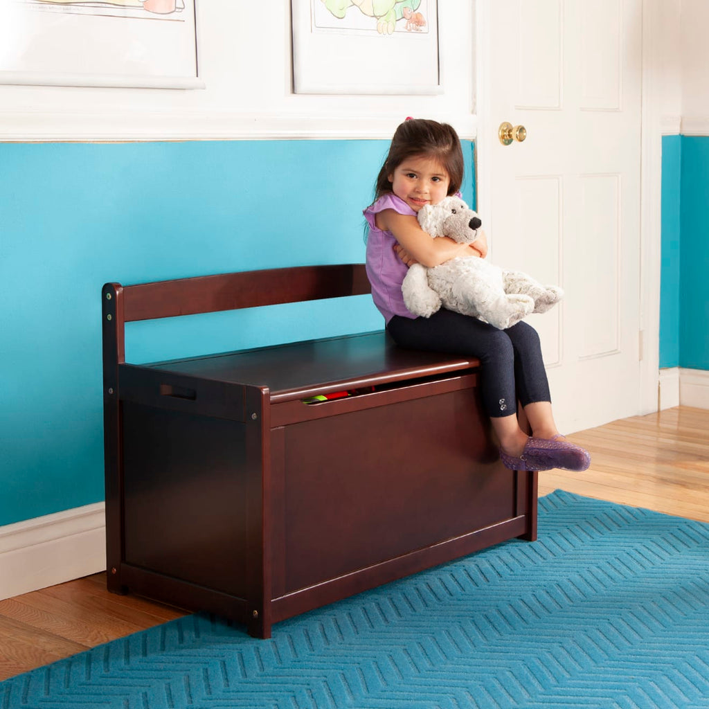 Furniture Premium Quality Wooden Toy Chest (Espresso) - Durable Material and Safe Design for Daily Kids Play