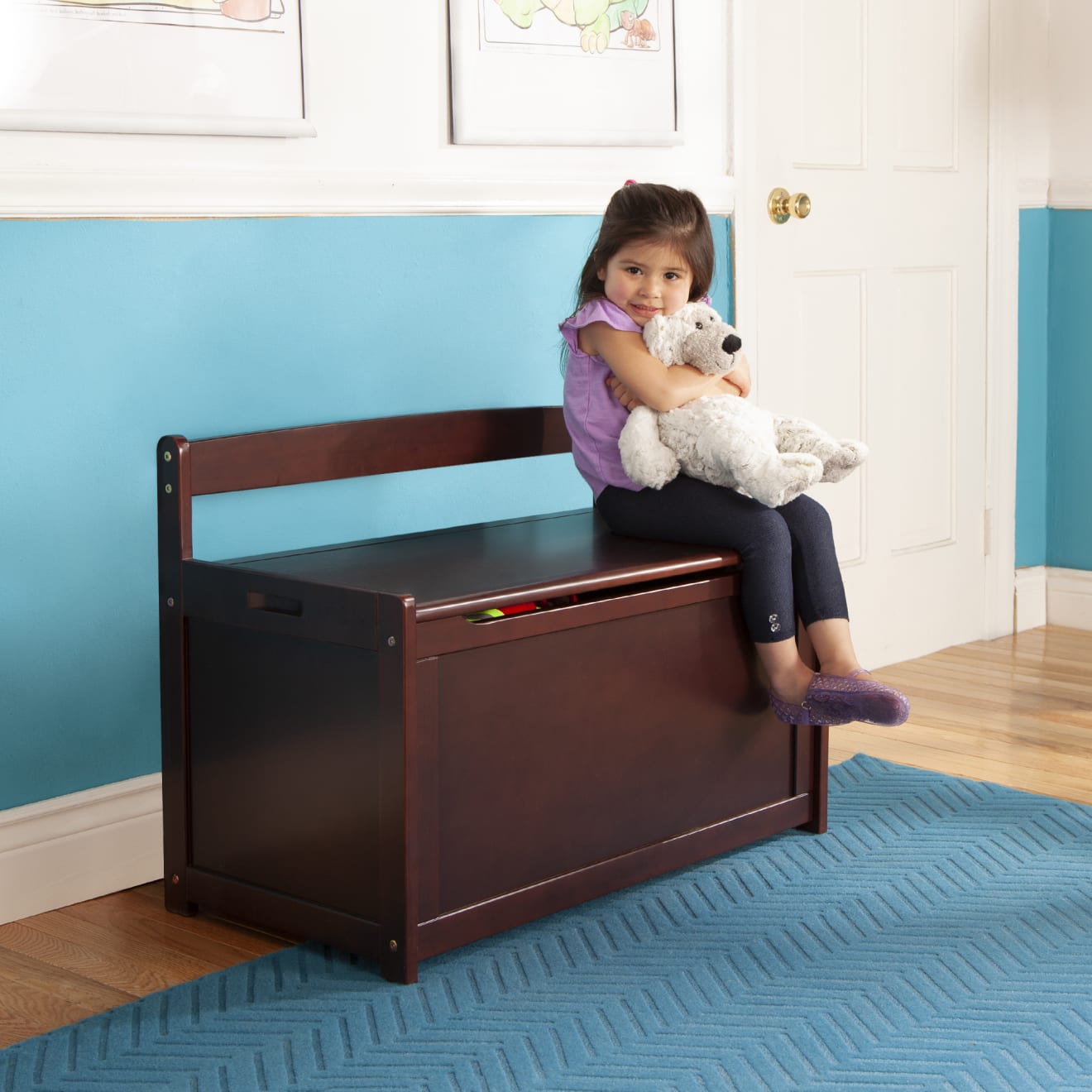 Furniture Premium Quality Wooden Toy Chest (Espresso) - Durable Material and Safe Design for Daily Kids Play