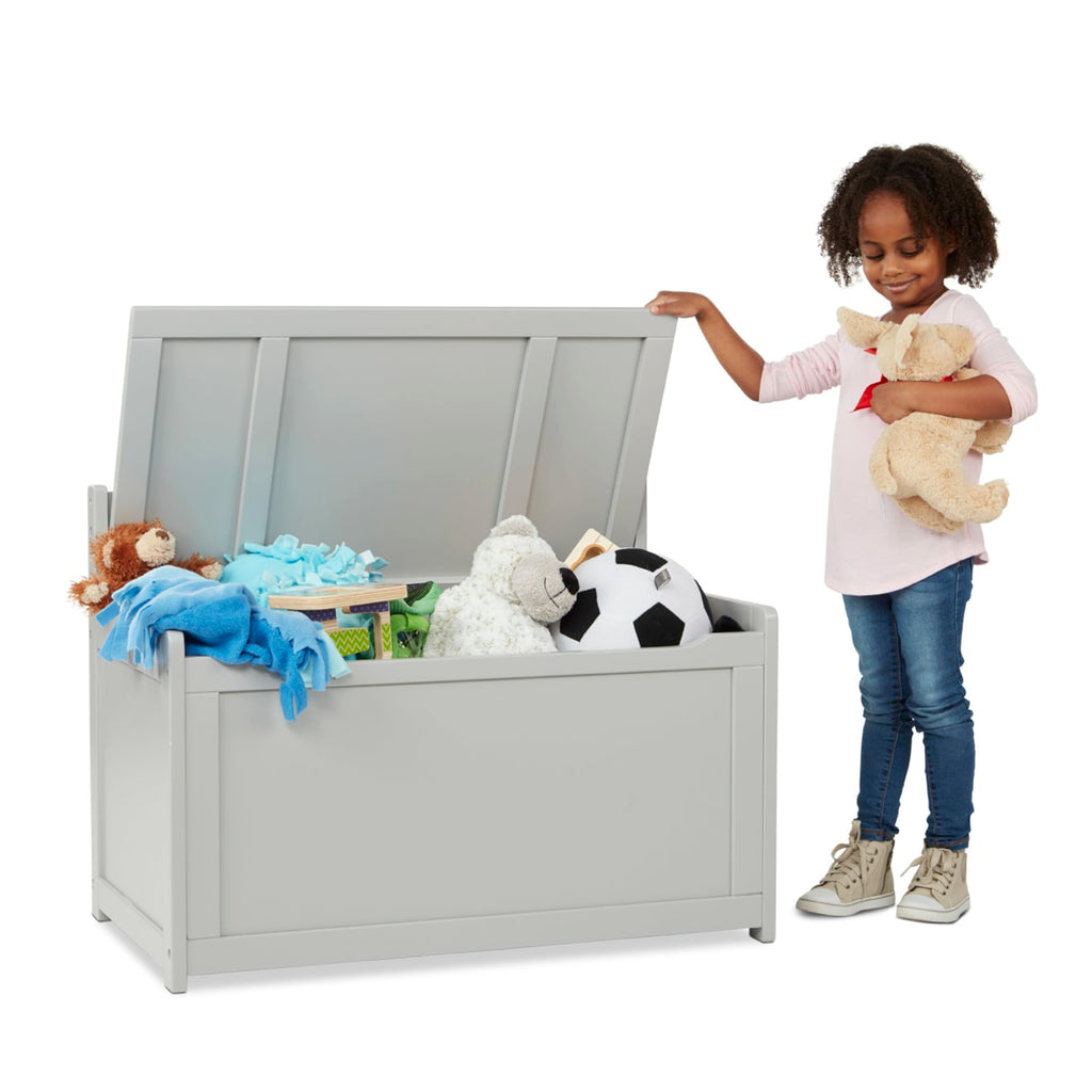 Furniture Premium Quality Wooden Toy Chest (Gray) - Durable Material and Safe Design for Daily Kids Play