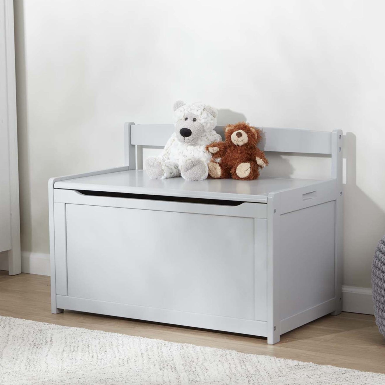 Furniture Premium Quality Wooden Toy Chest (Gray) - Durable Material and Safe Design for Daily Kids Play
