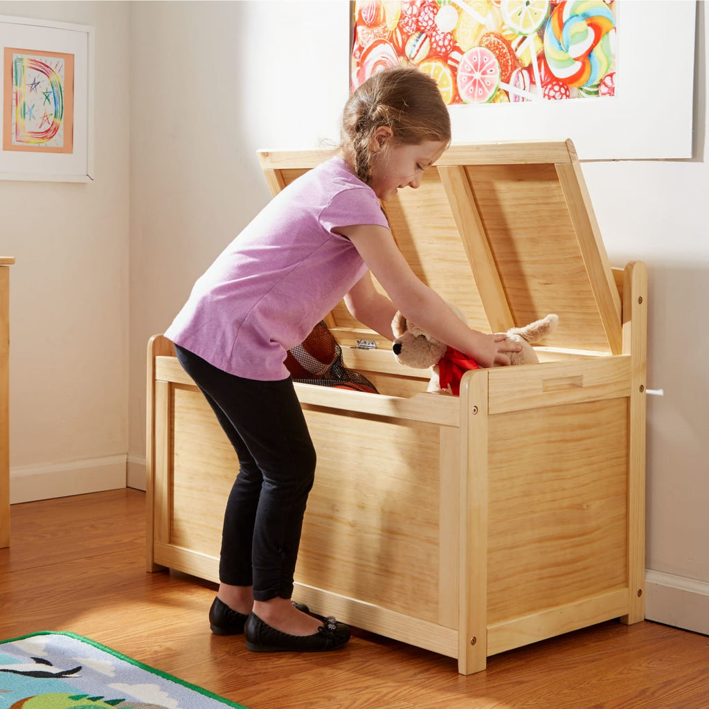 Furniture Premium Quality Wooden Toy Chest (Honey) - Durable Material and Safe Design for Daily Kids Play