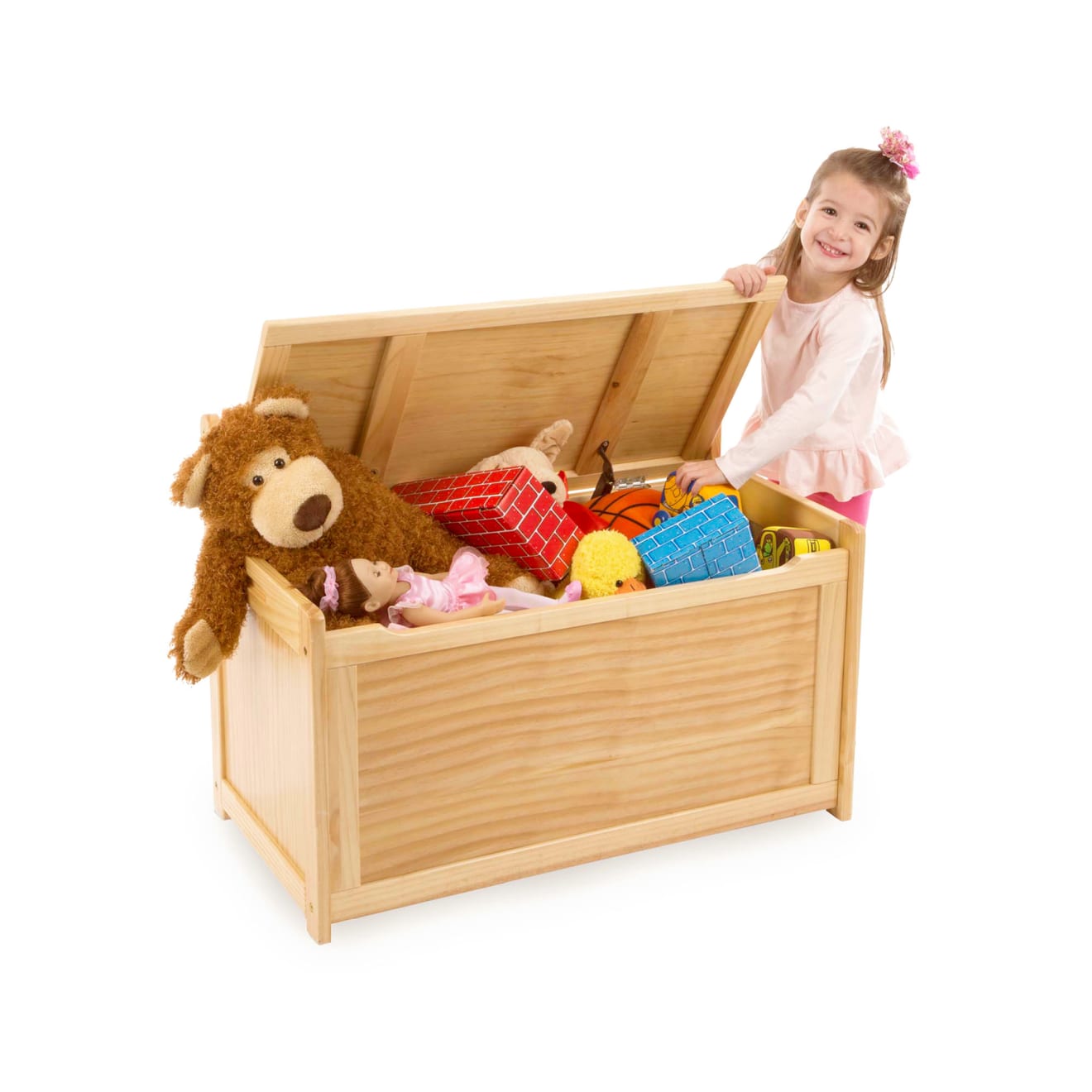 Furniture Premium Quality Wooden Toy Chest (Honey) - Durable Material and Safe Design for Daily Kids Play